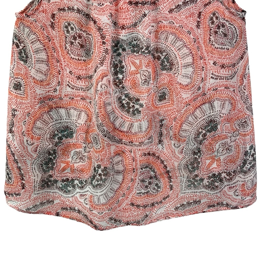JOIE Silk Tank Top Flowy V-Neck Paisley Print D8 - Picture 7 of 8